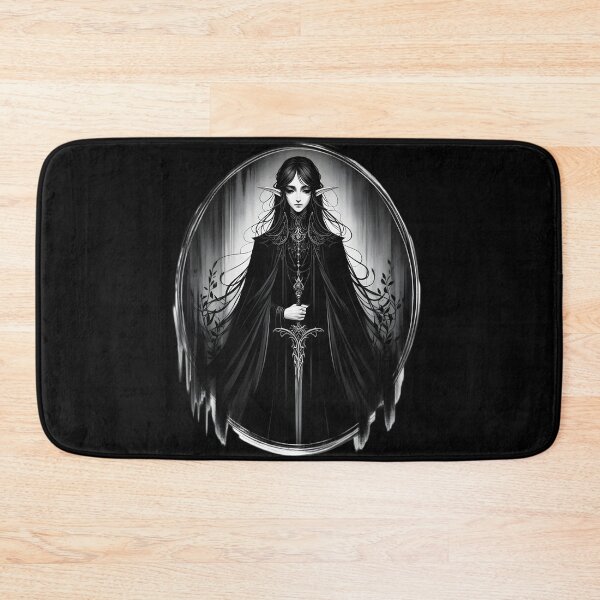 Item preview,  Dark Elven Warrior with Sword in Gothic Black Cloak designed and sold by IllumeInk.
