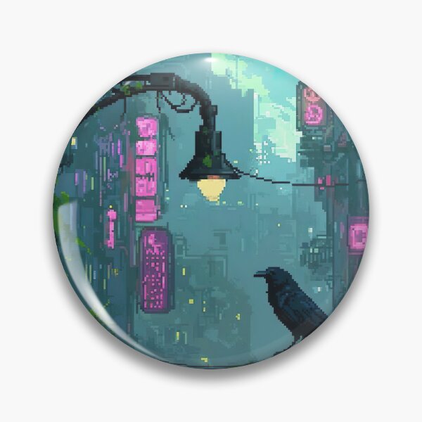 Item preview, Raven Perched in Neon Alley designed and sold by KCrowDesigns.