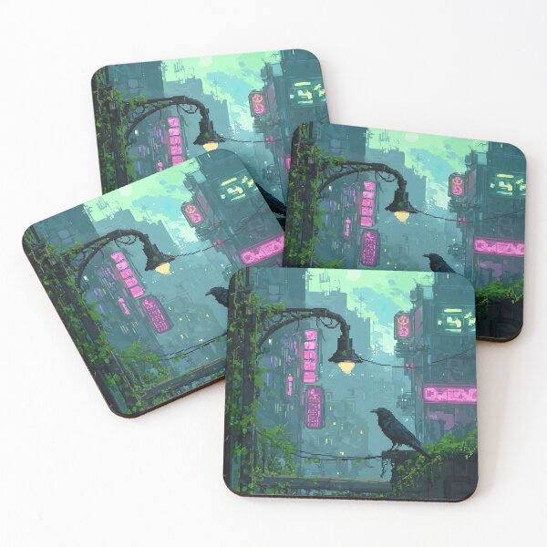 Item preview, Raven Perched in Neon Alley designed and sold by KCrowDesigns.