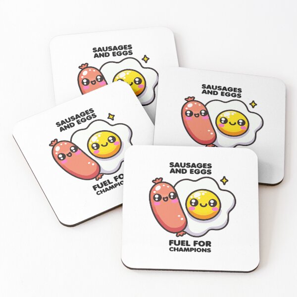 Item preview, Kawaii Sausages And Eggs - Fuel for Champions designed and sold by MaateoDesign.