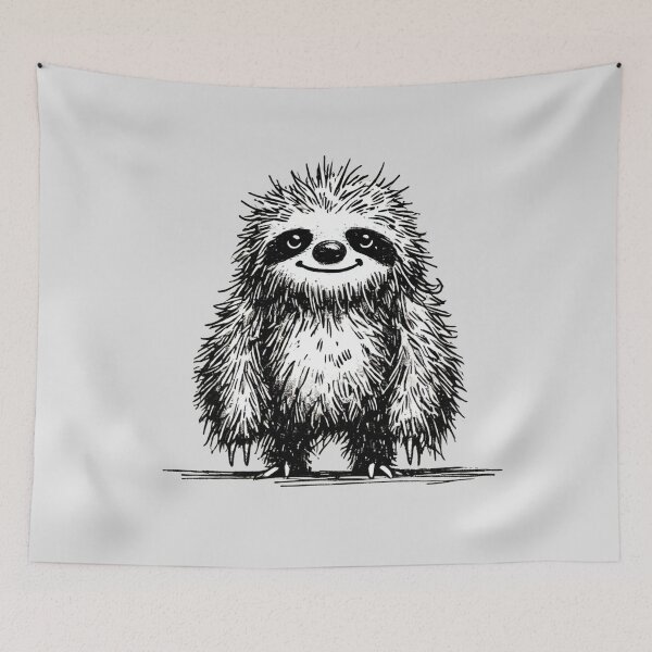 Item preview, Scruffy Sloth Monster - Quirky Creature designed and sold by Blink Art Studio.