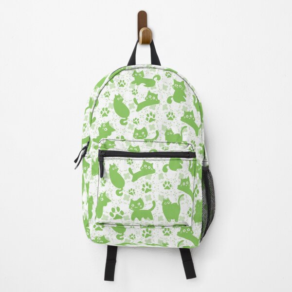 Item preview, Pastel Green Cats Seamless Pattern in White Background designed and sold by HappyHavenStu.