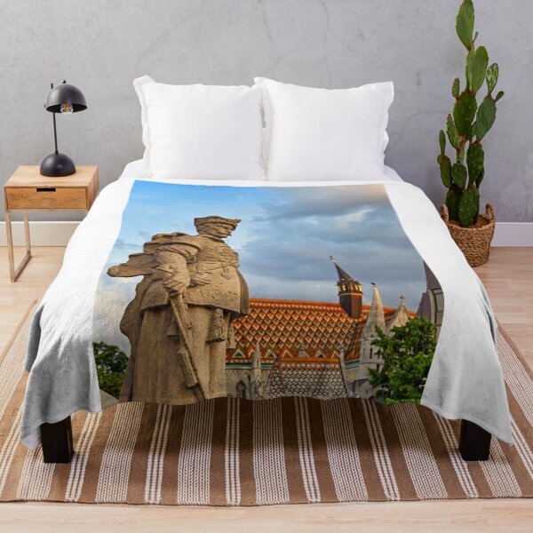 Item preview, Statue in front of the Matthias church in sunset, Budapest Hungary designed and sold by goceris.