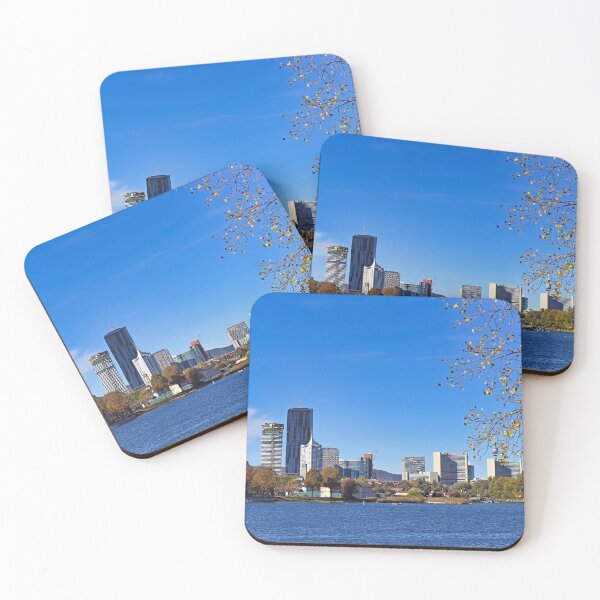 Item preview, Skyline of Vienna,Donau river and autumn trees designed and sold by goceris.