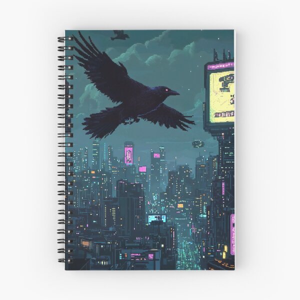 Item preview, Crow Flying Over Neon City designed and sold by KCrowDesigns.