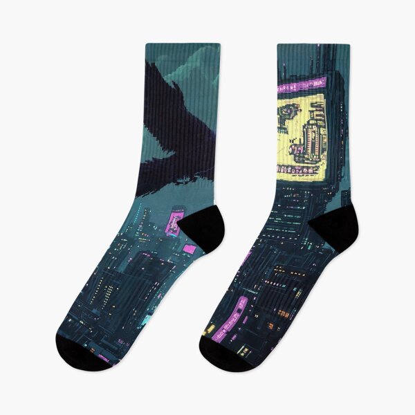 Item preview, Crow Flying Over Neon City designed and sold by KCrowDesigns.