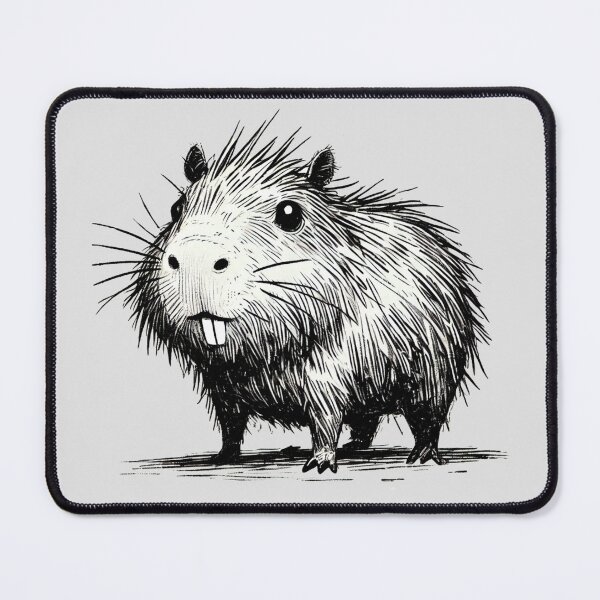 Item preview, Scruffy Capybara Monster - Playful Creature designed and sold by Blink Art Studio.