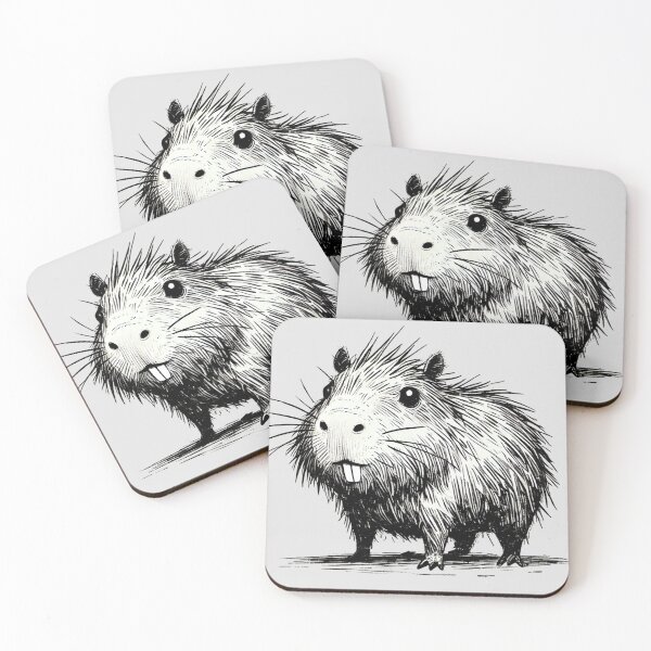 Item preview, Scruffy Capybara Monster - Playful Creature designed and sold by Blink Art Studio.