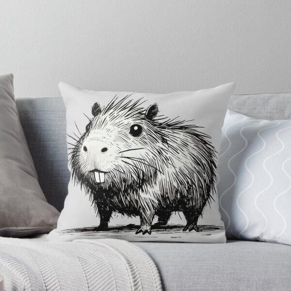 Item preview, Scruffy Capybara Monster - Playful Creature designed and sold by Blink Art Studio.