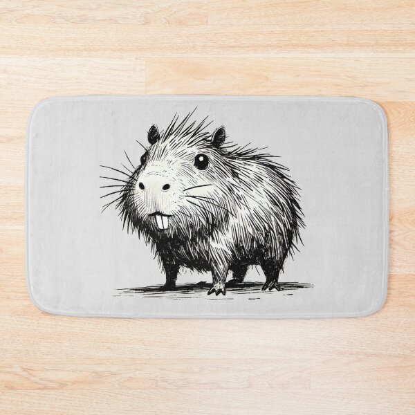 Item preview, Scruffy Capybara Monster - Playful Creature designed and sold by Blink Art Studio.