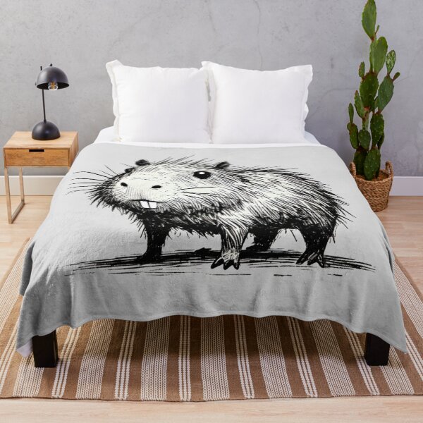 Item preview, Scruffy Capybara Monster - Playful Creature designed and sold by Blink Art Studio.