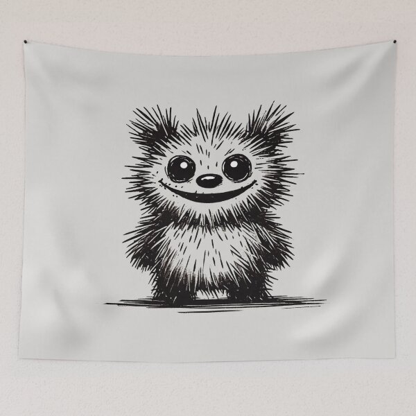 Item preview, Scruffy Plush Bear Monster - Playful Creature designed and sold by Blink Art Studio.