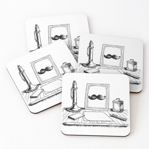 Item preview, Old Working Desk with Mustache Photo Line Drawing designed and sold by GeoSketchWear.