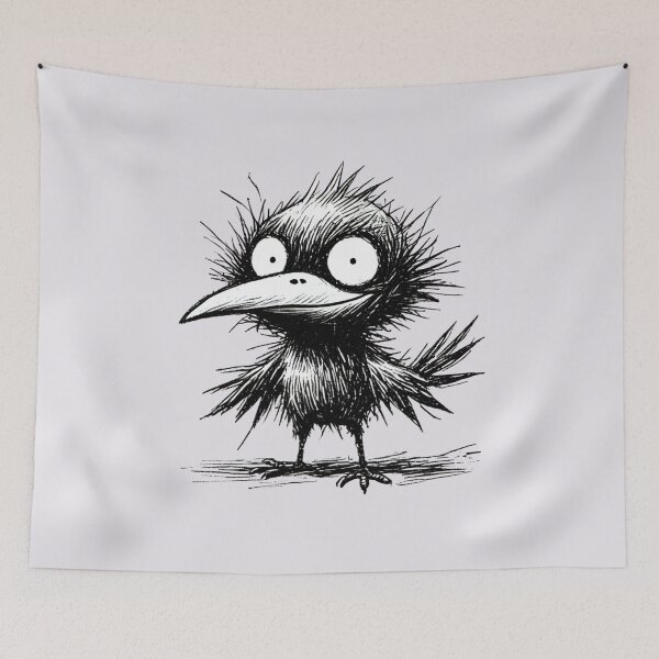 Item preview, Scruffy Bird Monster - Quirky Feathered Creature designed and sold by Blink Art Studio.