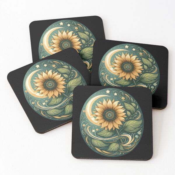 Item preview,  Celestial Sunflower with Moon and Stars designed and sold by IllumeInk.