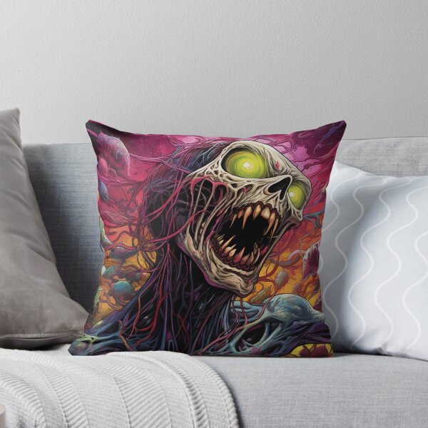 Item preview, Horror Digital Art with Skeleton Monster, Surreal Style, Bright Neon Colors, Abstract Background designed and sold by TIA-shop.