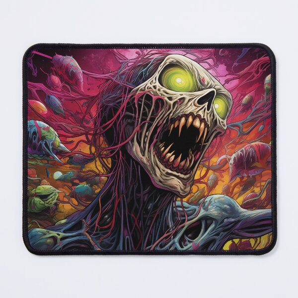 Item preview, Horror Digital Art with Skeleton Monster, Surreal Style, Bright Neon Colors, Abstract Background designed and sold by TIA-shop.