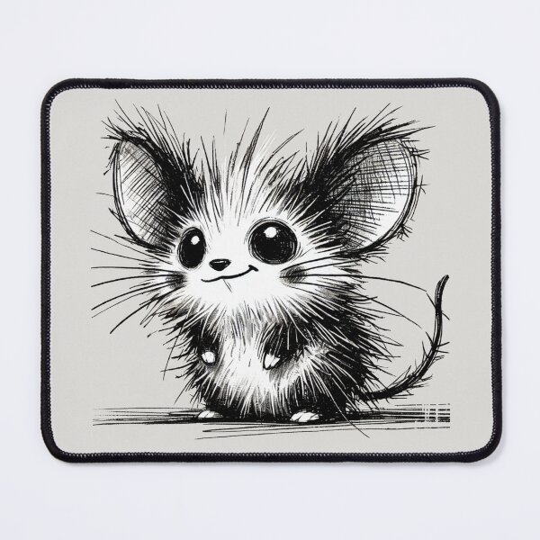 Item preview, Scruffy Mouse Monster - Playful Creature designed and sold by Blink Art Studio.