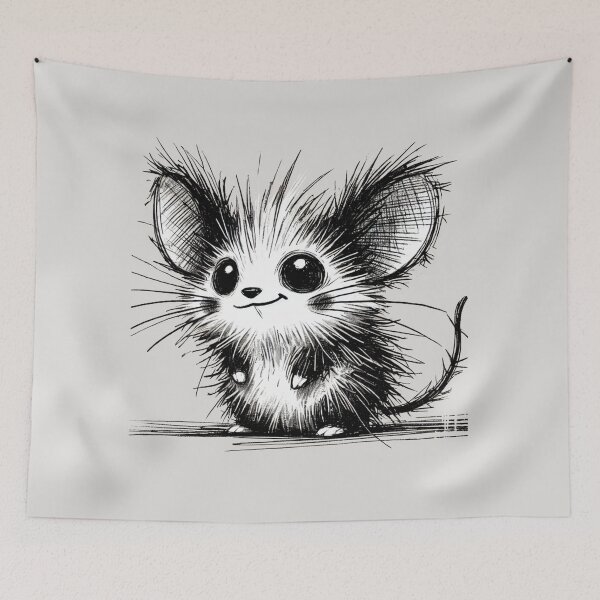 Item preview, Scruffy Mouse Monster - Playful Creature designed and sold by Blink Art Studio.