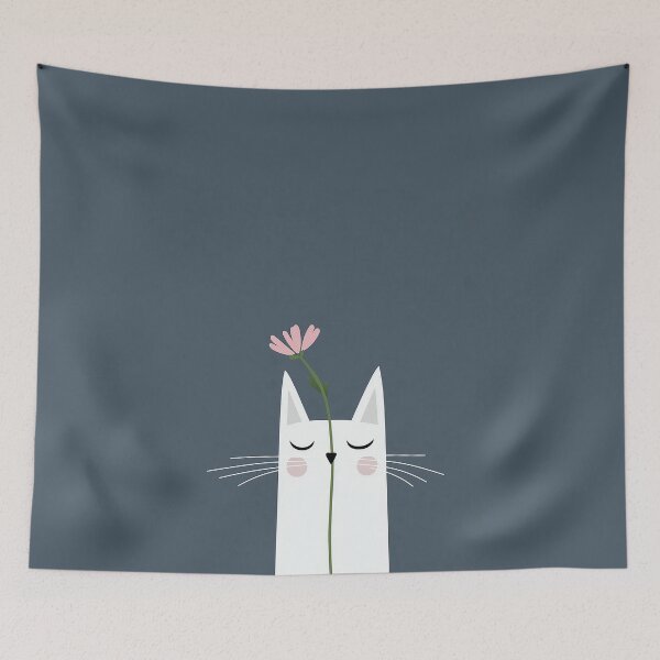 Item preview, White Cat With Flower designed and sold by Patricks-Art.