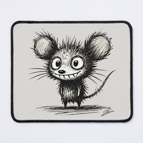Item preview, Scruffy Mouse Monster - Playful Creature designed and sold by Blink Art Studio.