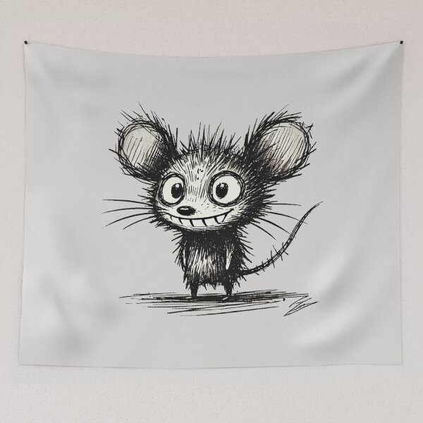 Item preview, Scruffy Mouse Monster - Playful Creature designed and sold by Blink Art Studio.