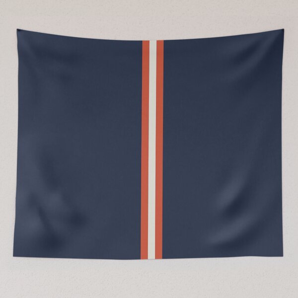Item preview, NAVY BLUE, TENNIS COURT CLAY & CREAM Central Vertical 3 STRIPES designed and sold by RachelMacht.