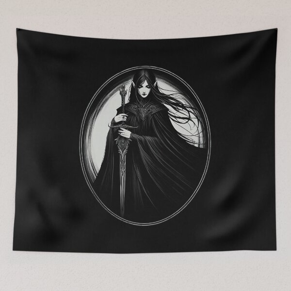 Item preview,  Dark Elven Warrior with Enchanted Sword designed and sold by IllumeInk.
