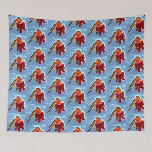 Item preview, Christmas Red Robin with bow designed and sold by Jennifer Morcom.
