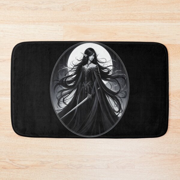 Item preview,  Mysterious Elven Warrior in Black Gothic Attire designed and sold by IllumeInk.