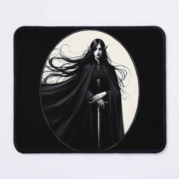 Item preview, Mysterious Dark Elf Warrior Portrait designed and sold by IllumeInk.