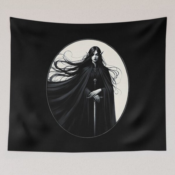 Item preview,  Mysterious Dark Elf Warrior Portrait designed and sold by IllumeInk.
