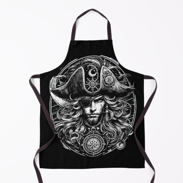 Item preview, Mysterious Pirate Captain with Compass Illustration designed and sold by IllumeInk.