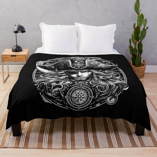 Item preview, Mysterious Pirate Captain with Compass Illustration designed and sold by IllumeInk.