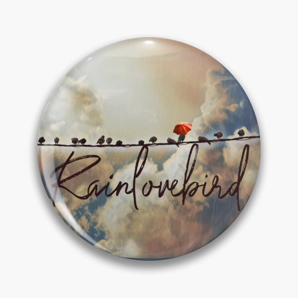 Item preview, Rainlovebird - Bird with umbrella in storm clouds - Photo design designed and sold by kikidu21.