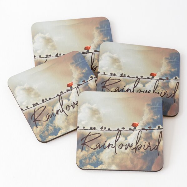 Item preview, Rainlovebird - Bird with umbrella in storm clouds - Photo design designed and sold by kikidu21.