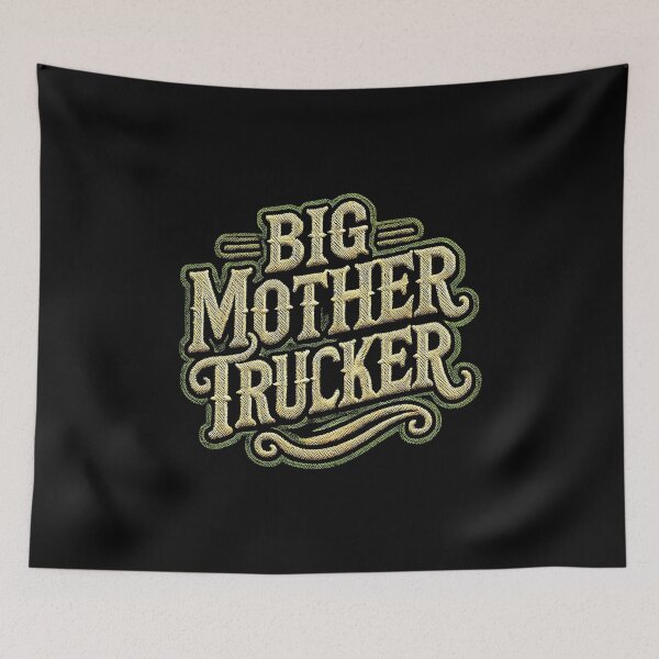 Item preview, "Big Mother Trucker" Embroidered Look Design designed and sold by Tabu Touch.