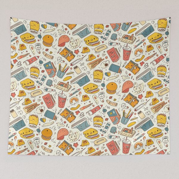 Item preview, Colorful Kawaii Patterns Featuring Animals and Food designed and sold by Piotrek0001.