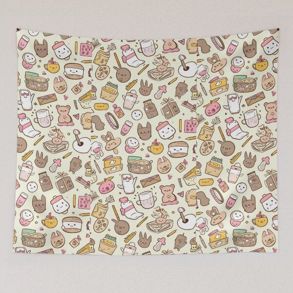 Item preview, Colorful Kawaii Patterns Featuring Animals and Food designed and sold by Piotrek0001.