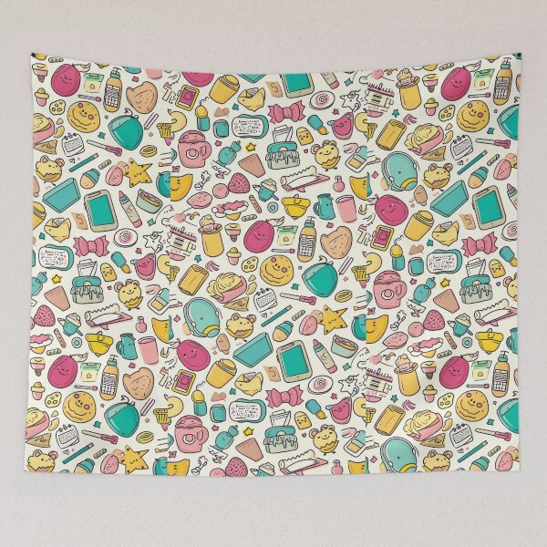 Item preview, Colorful Kawaii Patterns Featuring Animals and Food designed and sold by Piotrek0001.