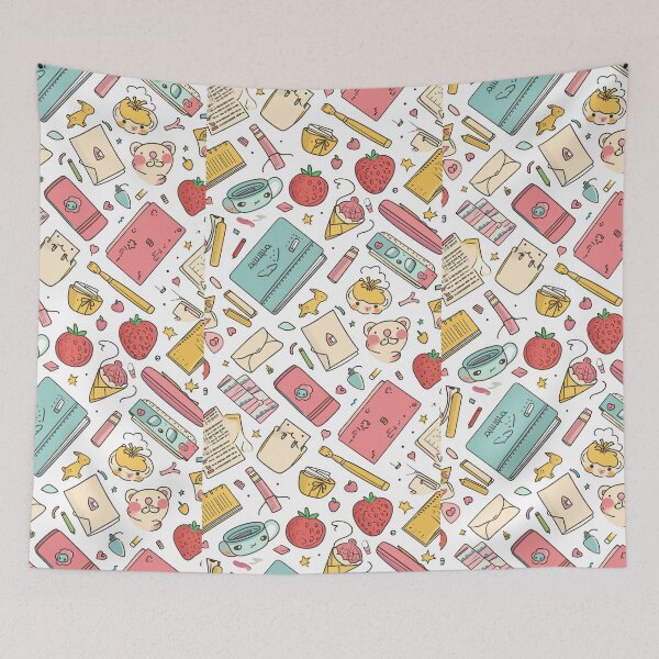 Item preview, Colorful Kawaii Patterns Featuring Animals and Food designed and sold by Piotrek0001.