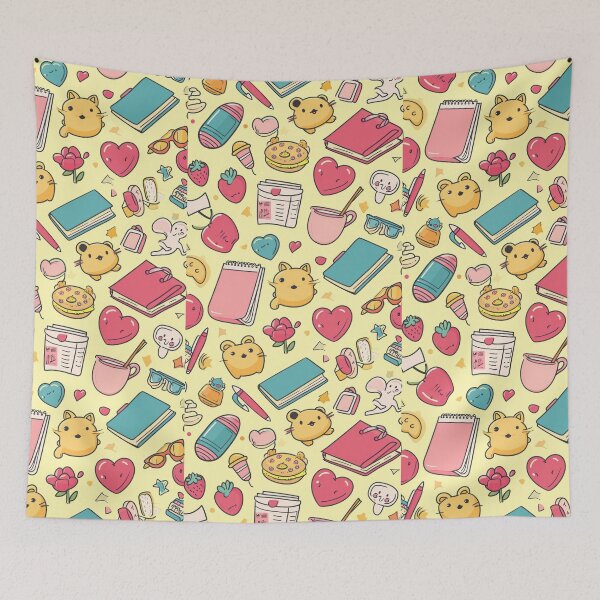 Item preview, Colorful Kawaii Patterns Featuring Animals and Food designed and sold by Piotrek0001.