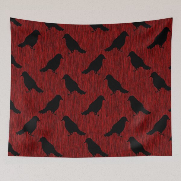 Item preview, Black Ravens on Blood Red designed and sold by bloomingvine.