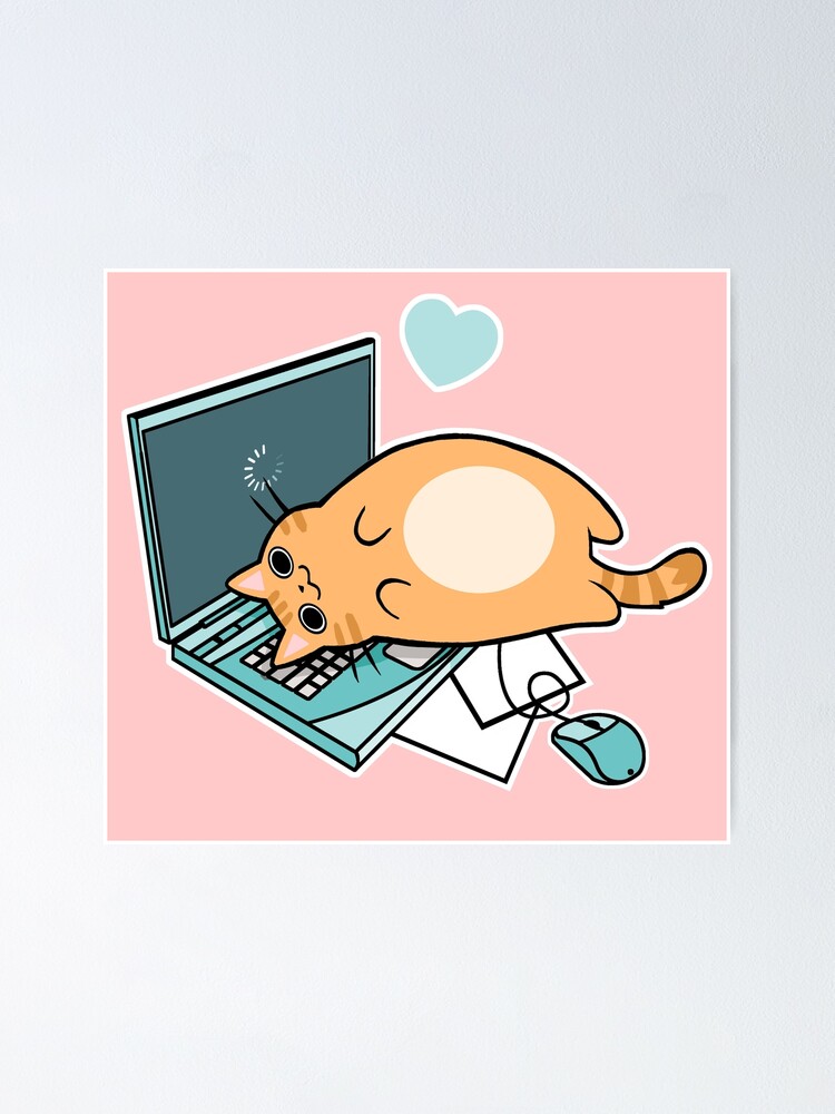 Alternative Ansicht von Nette Laptop-Katze Poster