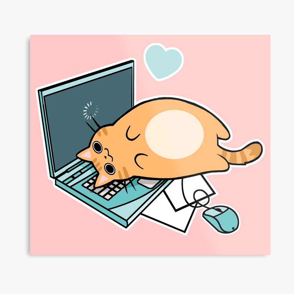 Nette Laptop-Katze Metallbild
