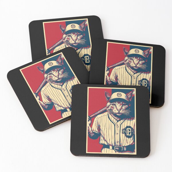Aperçu de l'œuvre Chat joueur de baseball HOPE créée et vendue par TrueArtsStore.