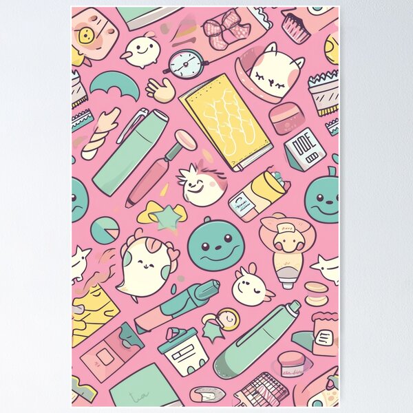 Item preview, Colorful Kawaii Patterns Featuring Animals and Food designed and sold by Piotrek0001.