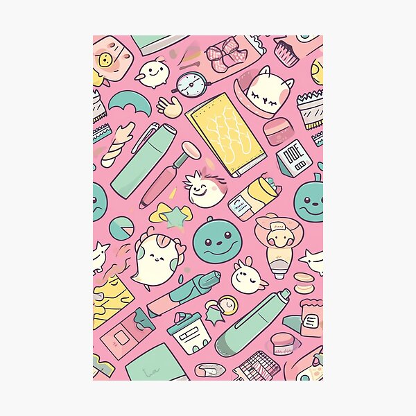 Item preview, Colorful Kawaii Patterns Featuring Animals and Food designed and sold by Piotrek0001.