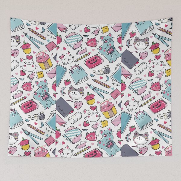 Item preview, Colorful Kawaii Patterns Featuring Animals and Food designed and sold by Piotrek0001.