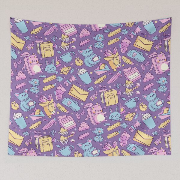 Item preview, Colorful Kawaii Patterns Featuring Animals and Food designed and sold by Piotrek0001.
